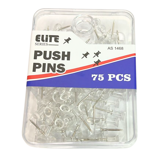 99¢-75 Pcs Transparent Push Pins for Office & Home Use