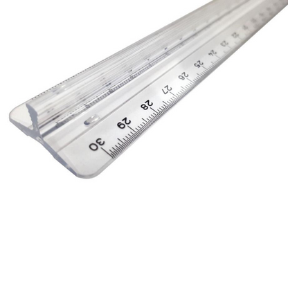 99¢– 12" Raised Grip Aluminium Ruler – Metric & Imperial Scale