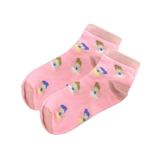 99¢- Soft & Stretchy & Comfort Fit Flowery Pink Kids’ Ankle Socks:1 Pair