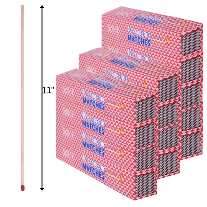 99¢ - Long Wooden Matches for Barbeque Grilling, Fireplace, Camping, Candles | 11" Long: 1CT