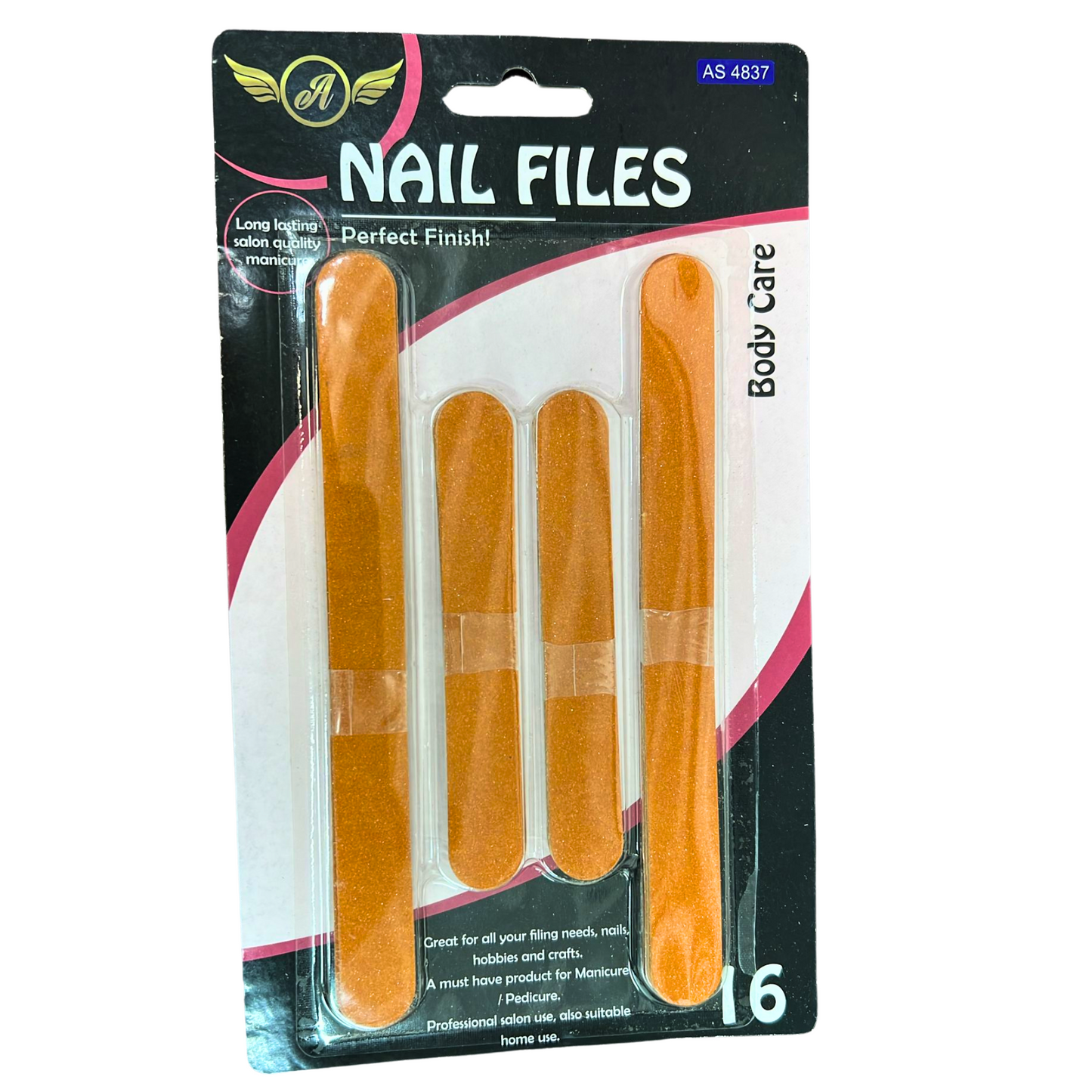 99¢-16 Pcs Nail File Set, Wooden Emery Board – Dual-Sided Manicure Tool