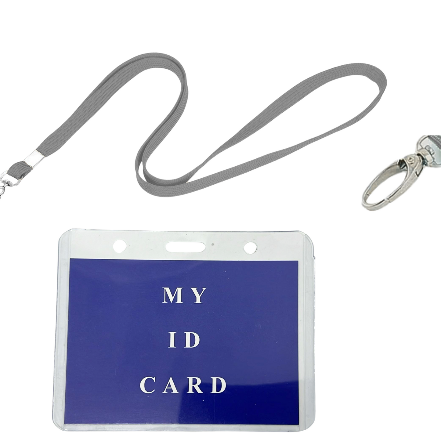 Clear Plastic ID Card Holder with Neck Lanyard:1CT