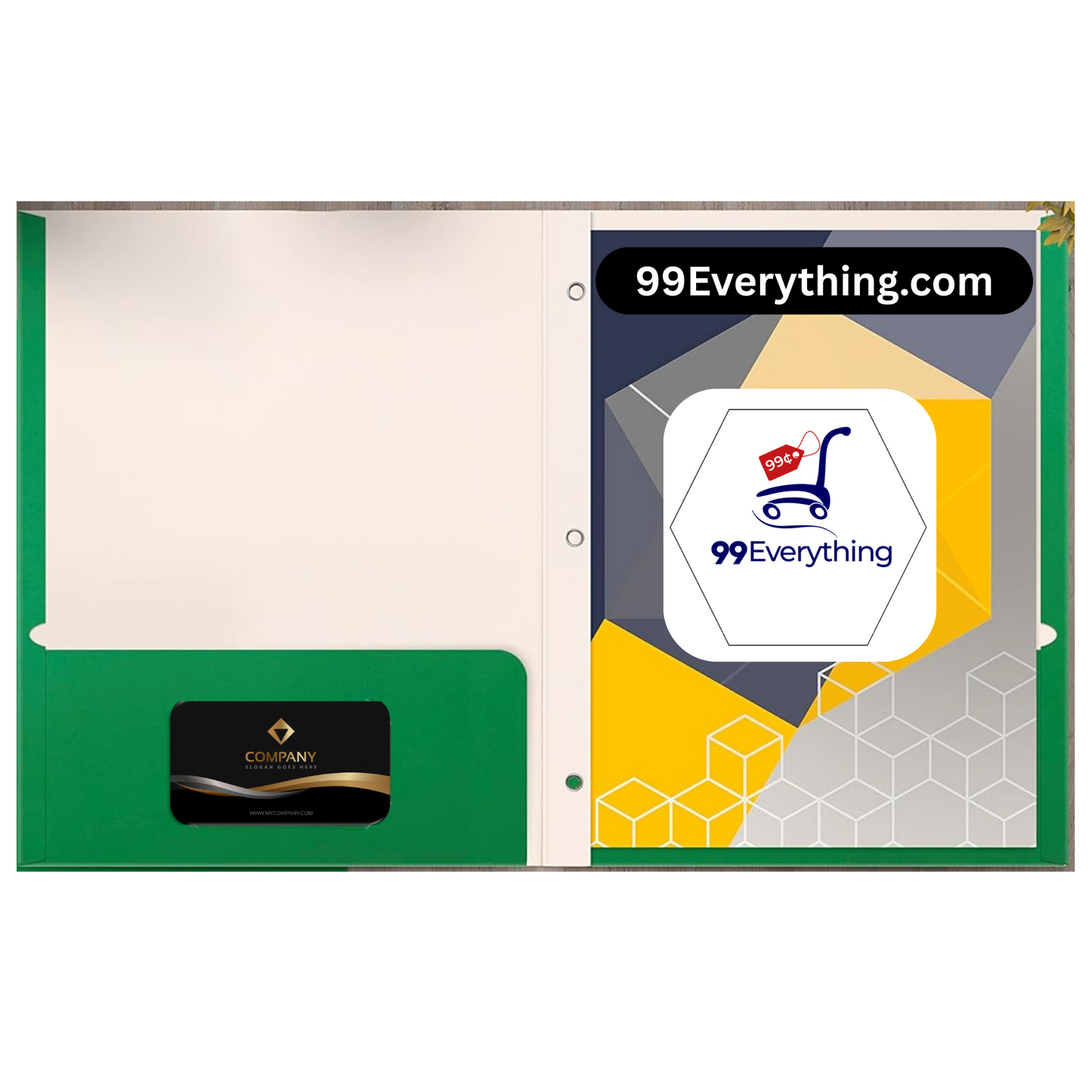 99¢-Two-Pocket Folder with Prongs – Durable Poly Folders