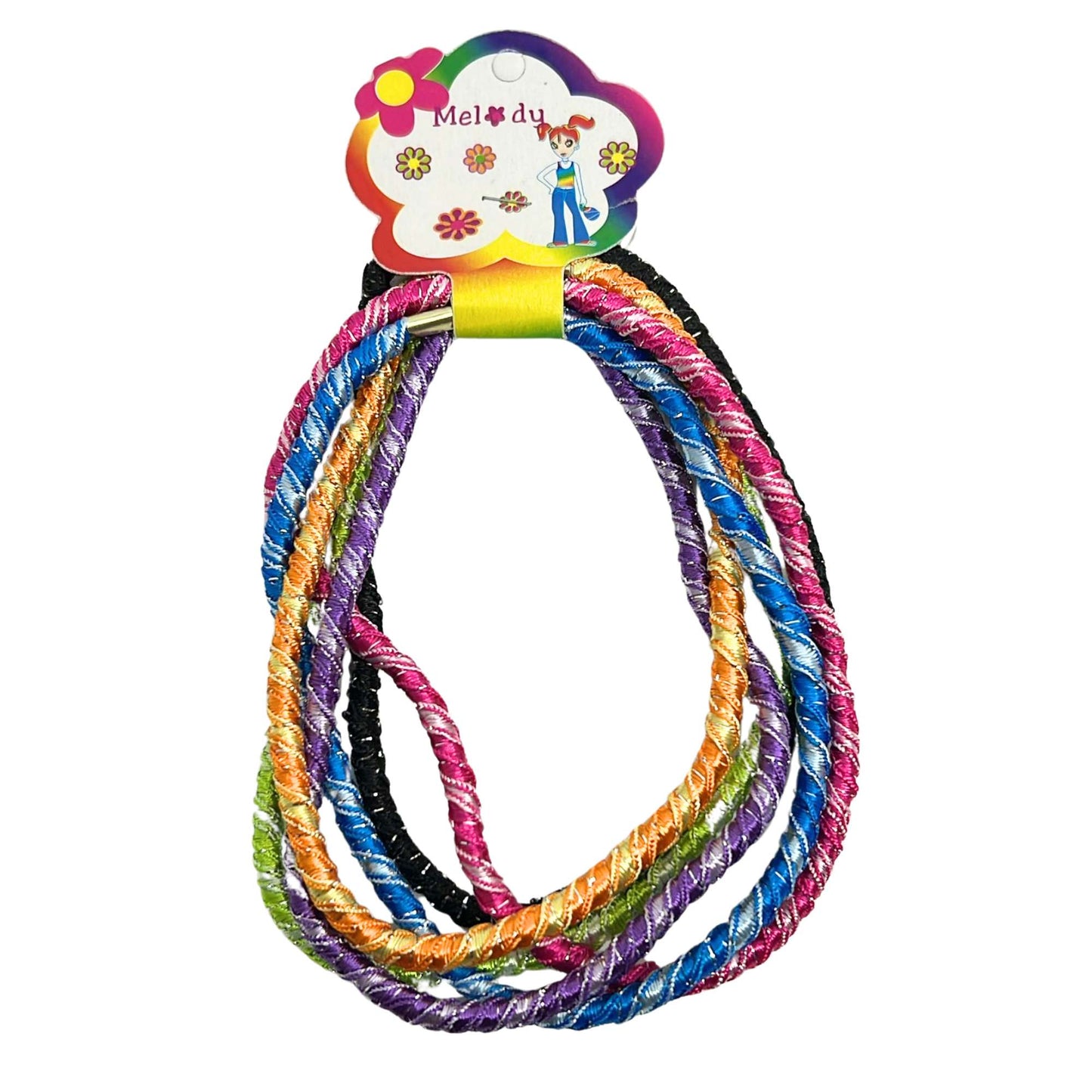 Large Multicolor 4" Hair Bands 6CT