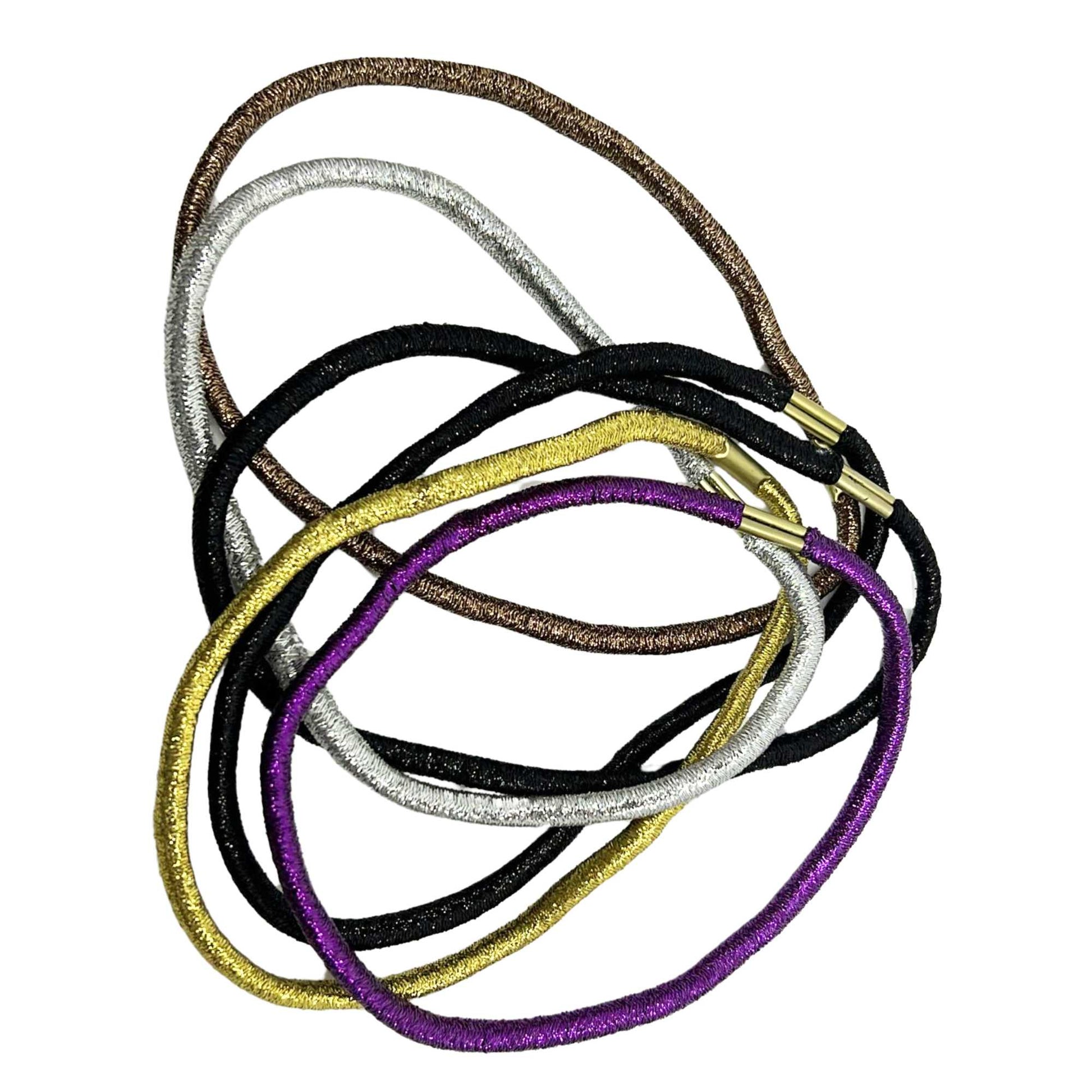 Large 6 Count Solid Multicolor 4" Hair Bands