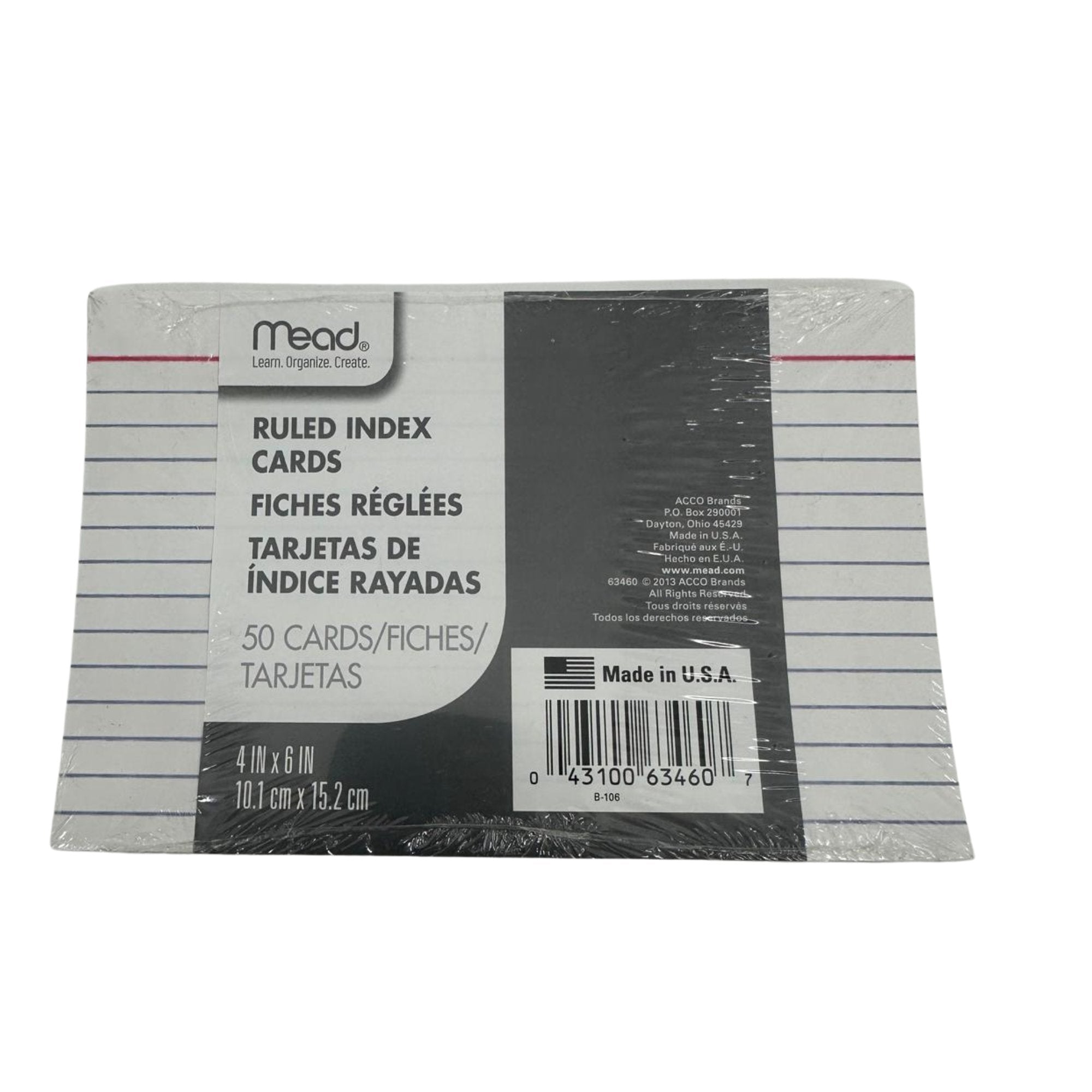 4"x6" Ruled Index Cards – 50 Cards main product image