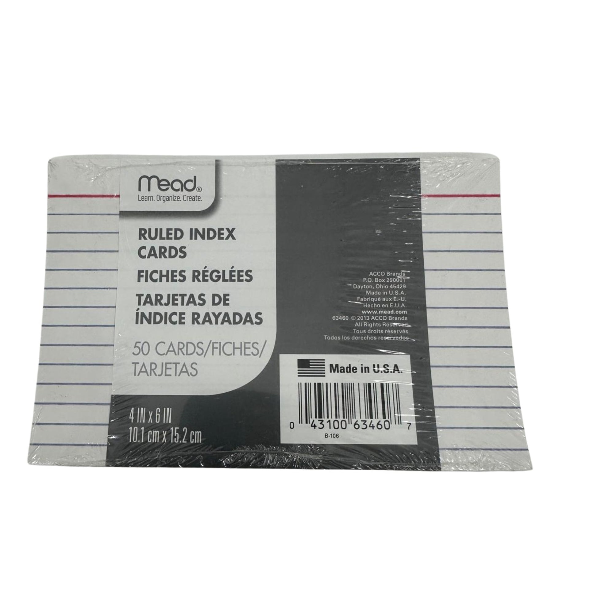 4"x6" Ruled Index Cards – 50 Cards