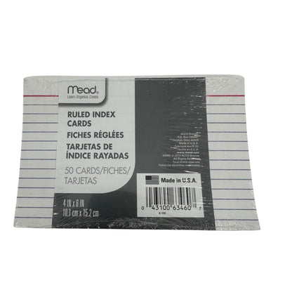 4"x6" Ruled Index Cards – 50 Cards