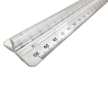 99¢– 12" Raised Grip Aluminium Ruler – Metric & Imperial Scale