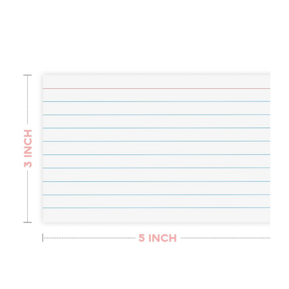 99¢ - 3x5 Inches White & Ruled Index Cards with Spiral Binding – 50 Count, Convenient for Note-Taking, Studying, and Organizing: 1CT