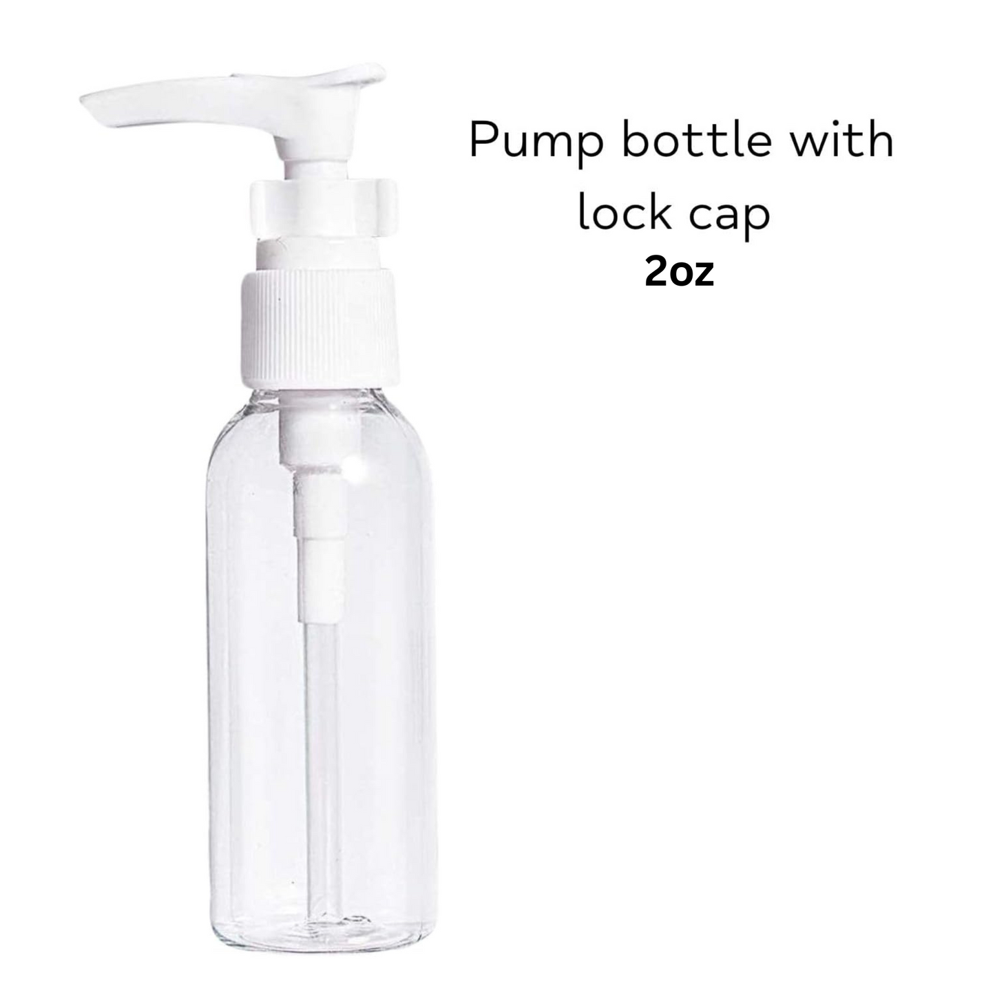 99¢ - Travel Pump Bottle with Lock – 2oz / 60ml Clear Plastic Refillable Lotion Dispenser for Toiletries and Liquids: 1CT