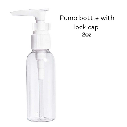 99¢ - Travel Pump Bottle with Lock – 2oz / 60ml Clear Plastic Refillable Lotion Dispenser for Toiletries and Liquids: 1CT