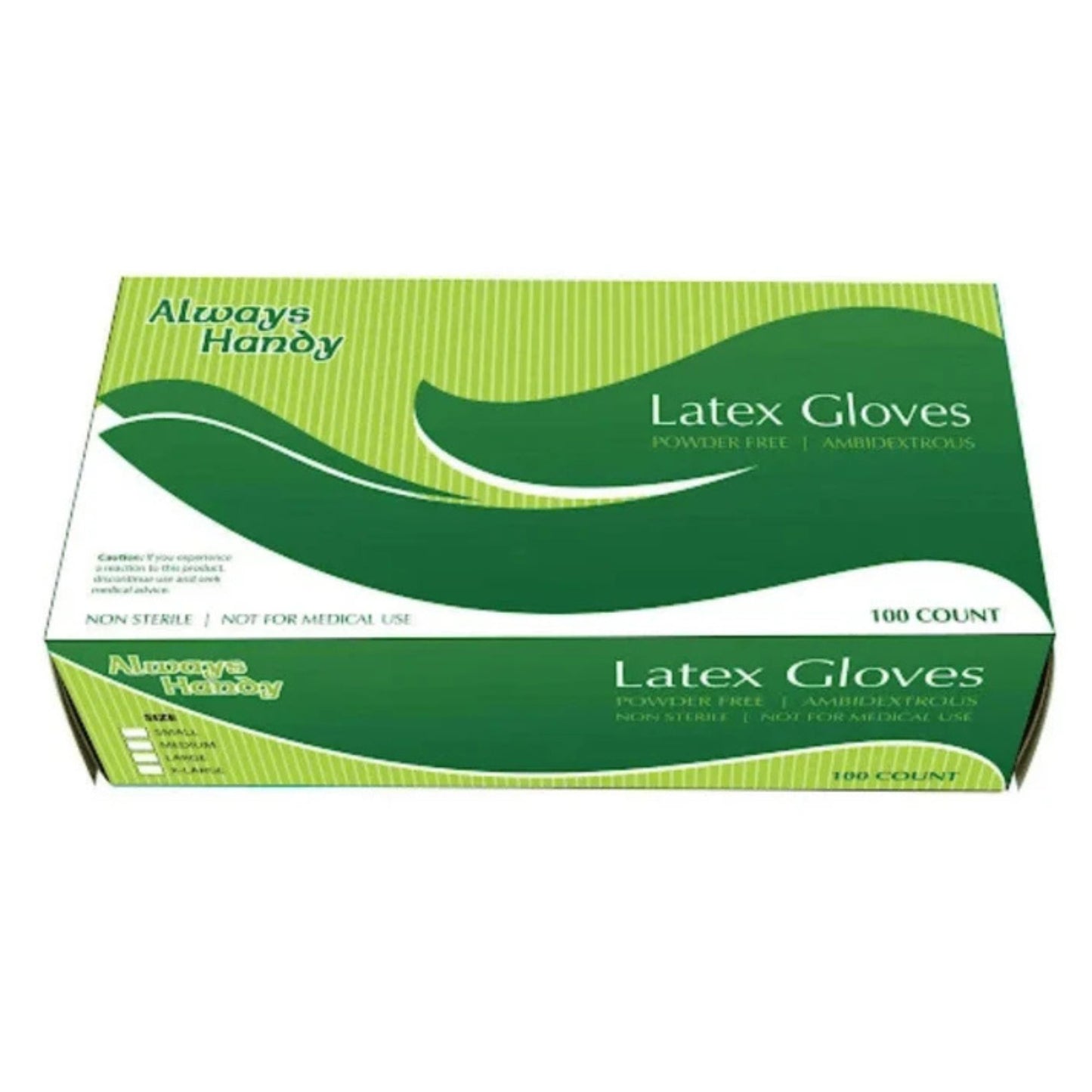 Small Always Handy Latex Disposable Gloves, Powder Free Ambidextrous Gloves for General Use