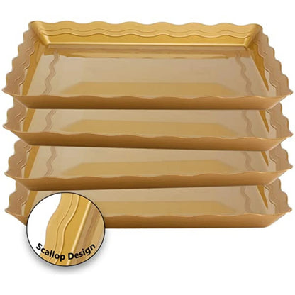 9''X13'' Gold Rectangular Tray Plastic