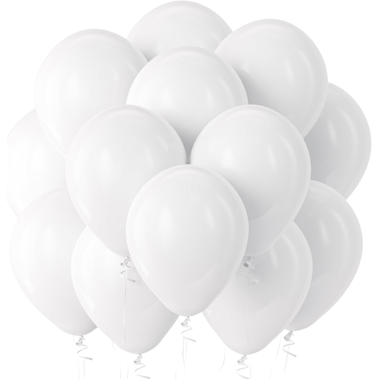 99¢-  12" Latex Balloons – 10 Pack, White, Helium-Quality Party Balloons for Decorations & Events