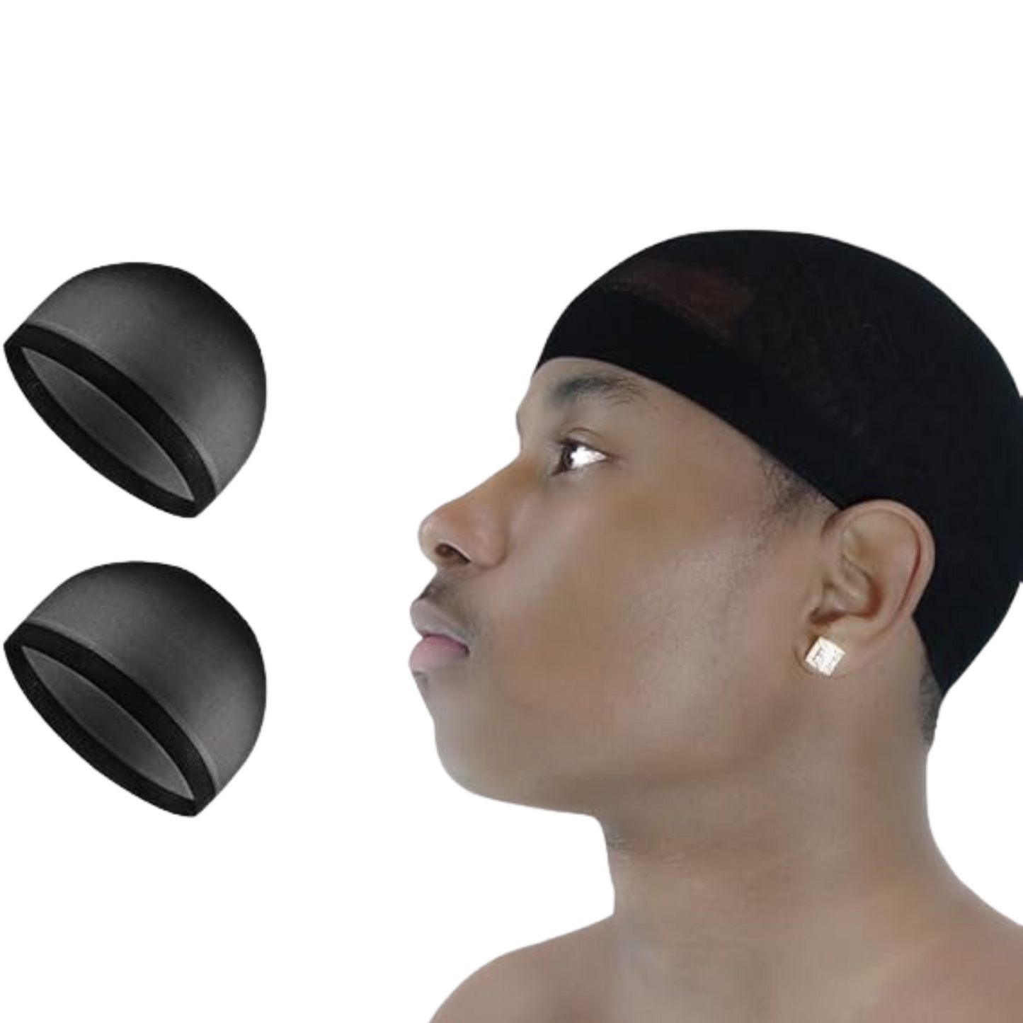 99¢- One-Size Fits All Stocking Wave Cap – Breathable, Stretch-Fit Cap for Smooth Waves and Compression: 2CT