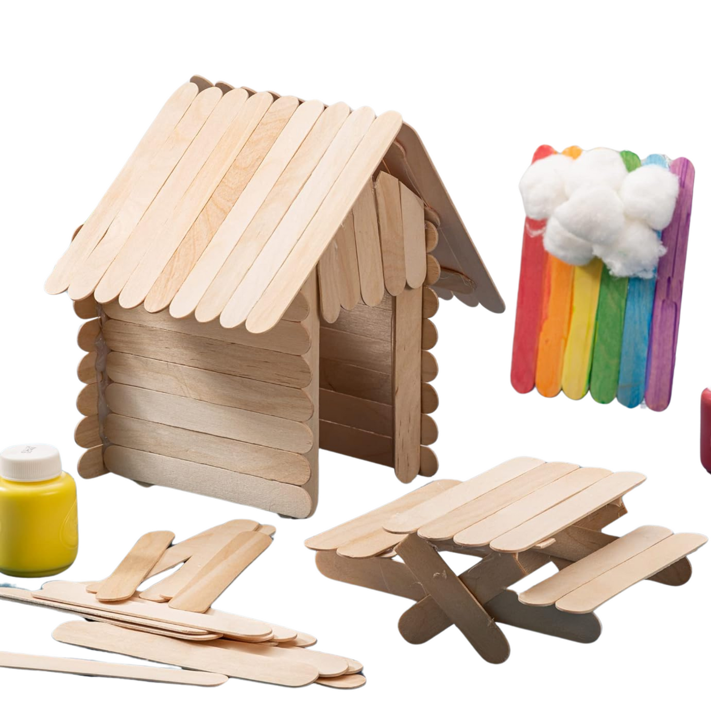 99¢-Incraftables 6" Natural Color Popsicle Craft Sticks – 50 pcs