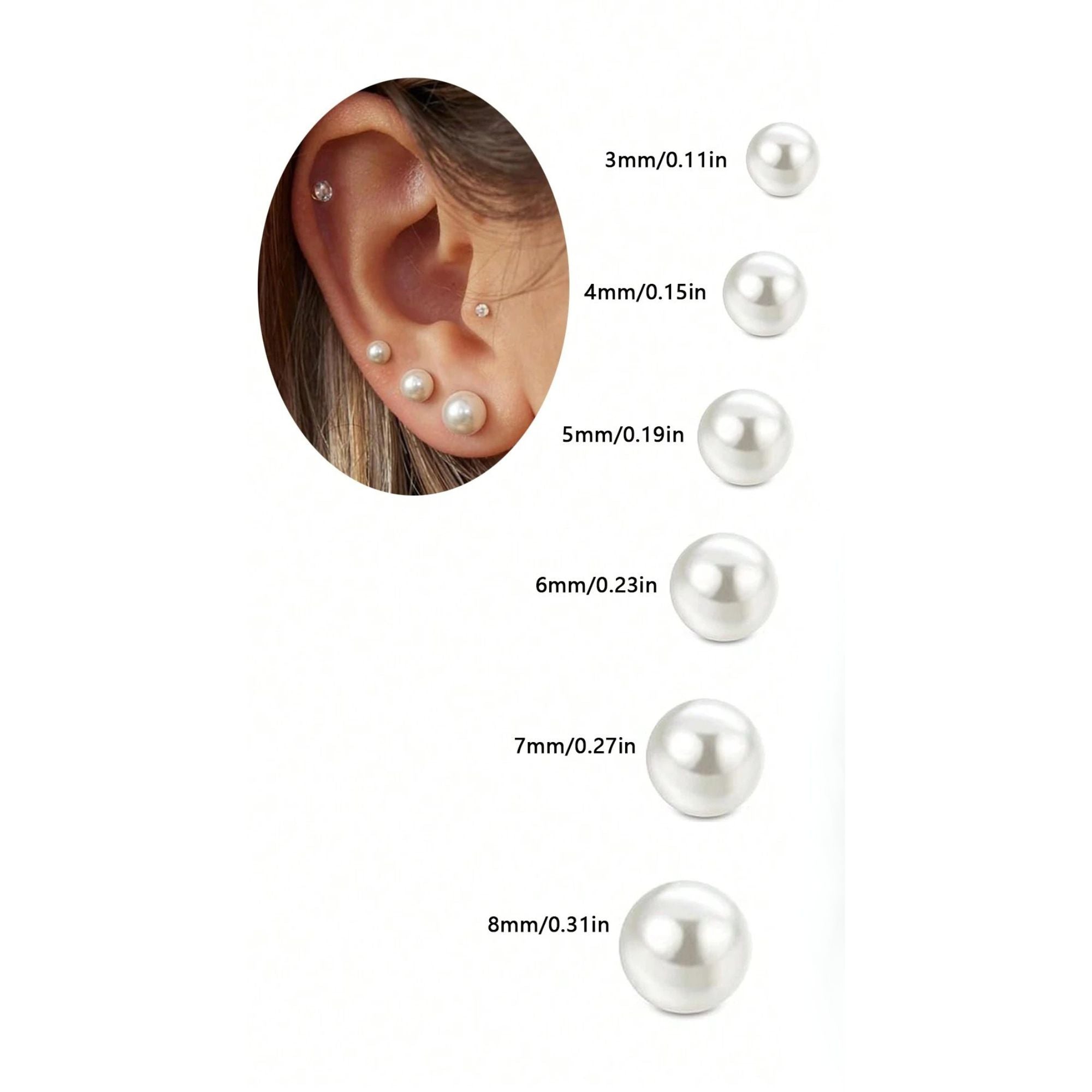 Pearl Stud Earrings for Girls & Women: 1 Pair Earing product detail image