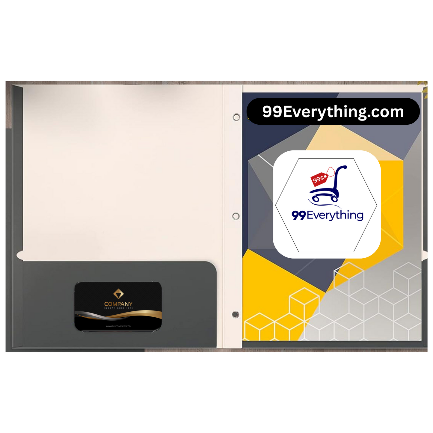 99¢-Two-Pocket Folder with Prongs – Durable Poly Folders