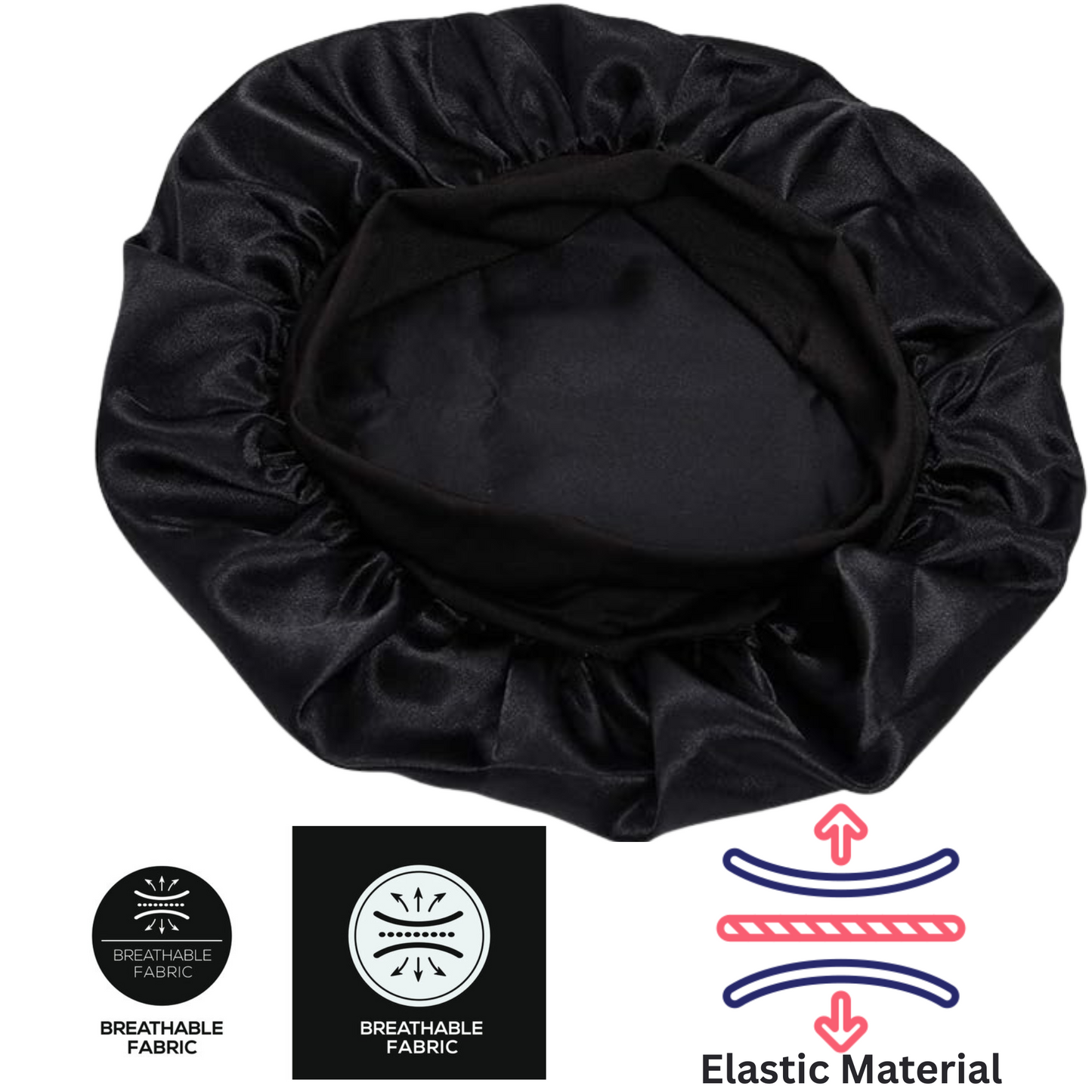 99¢- Wide Band Bonnet Hair Cap – Soft, Secure Protection for All Hair Types: 1 CT