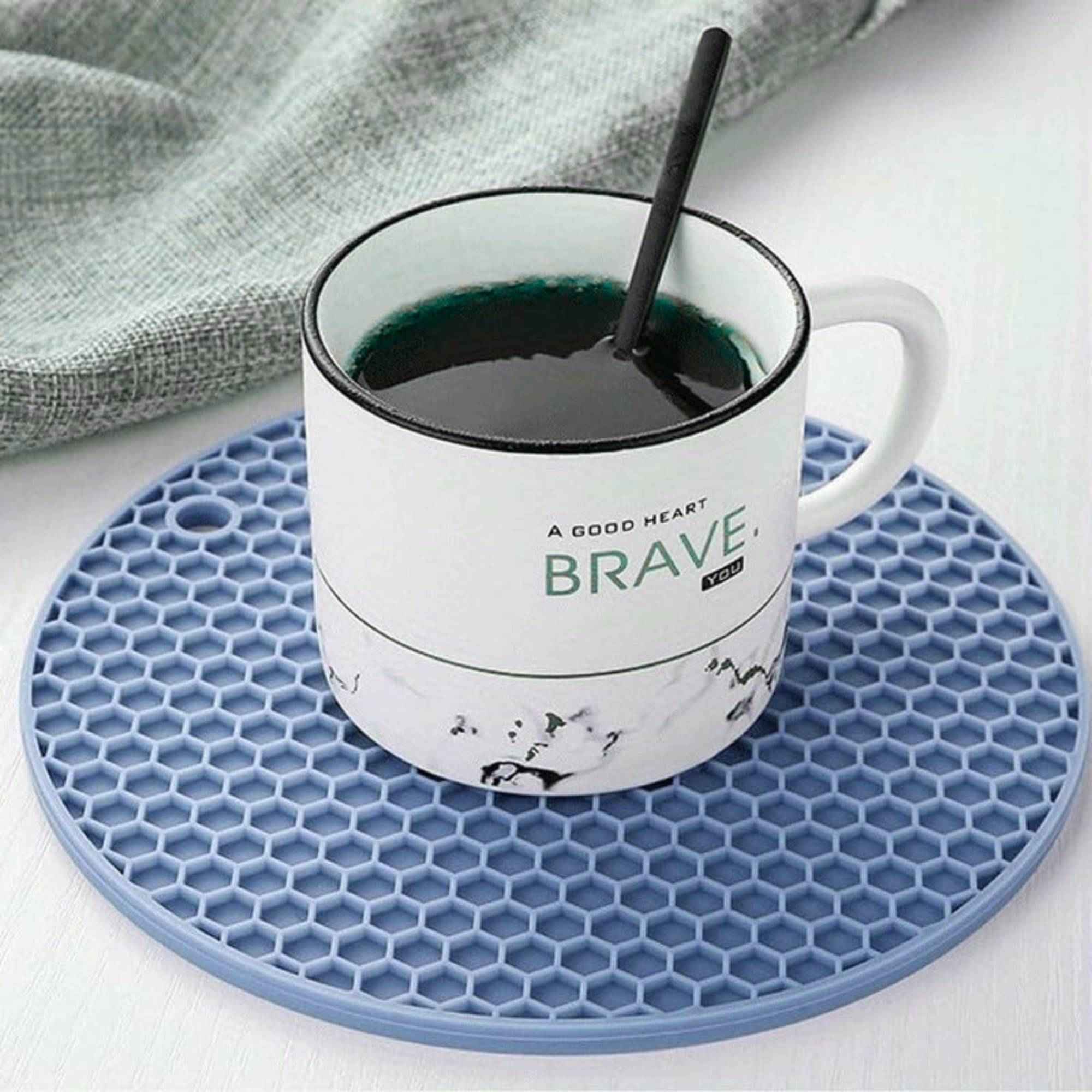 7" Round Silicone Placemat & Holder: 1 Pack Trivets Kitchen Accessories product image 13