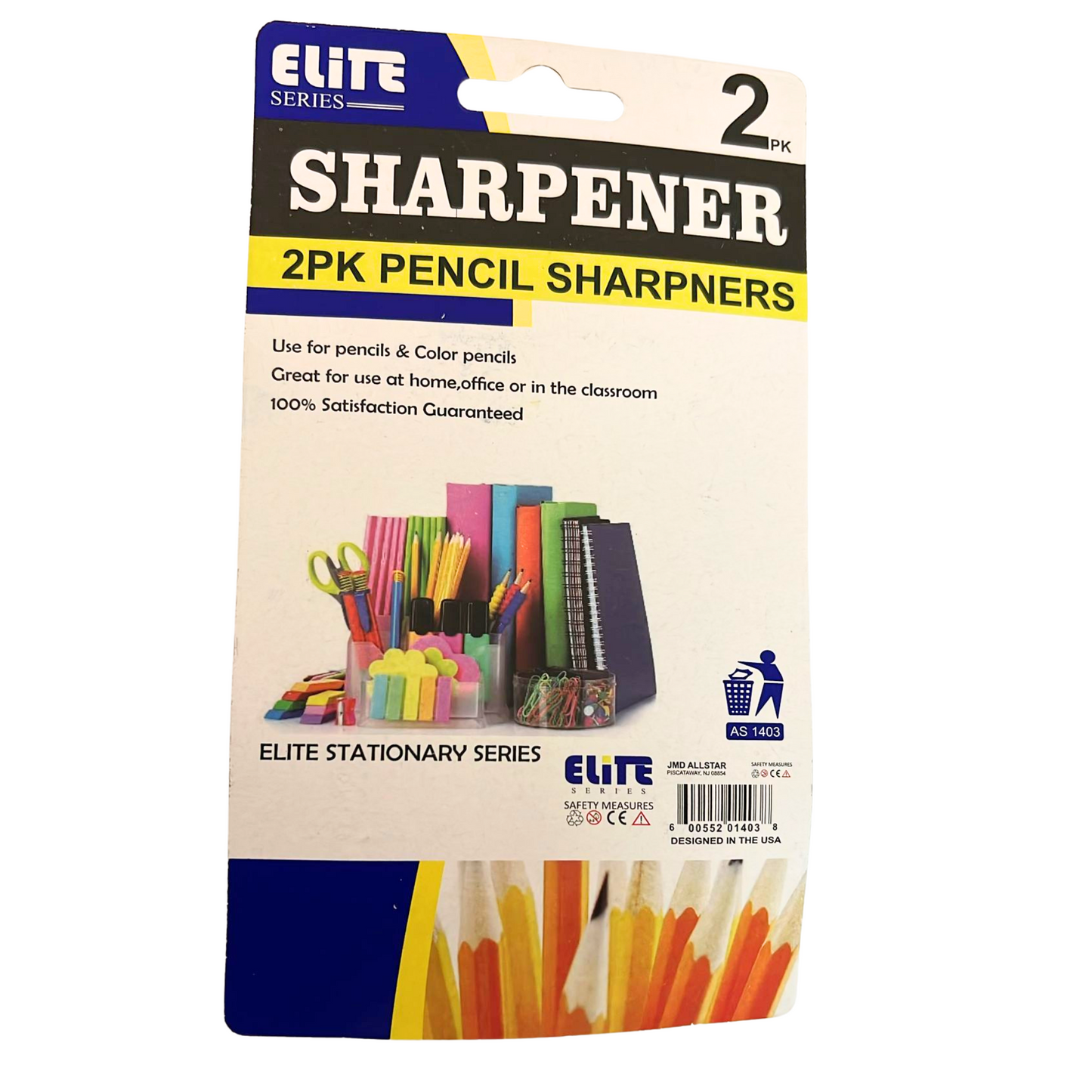 99¢-2PK Double-Blade Two-Hole Pencil Sharpener for Standard and Jumbo Pencils