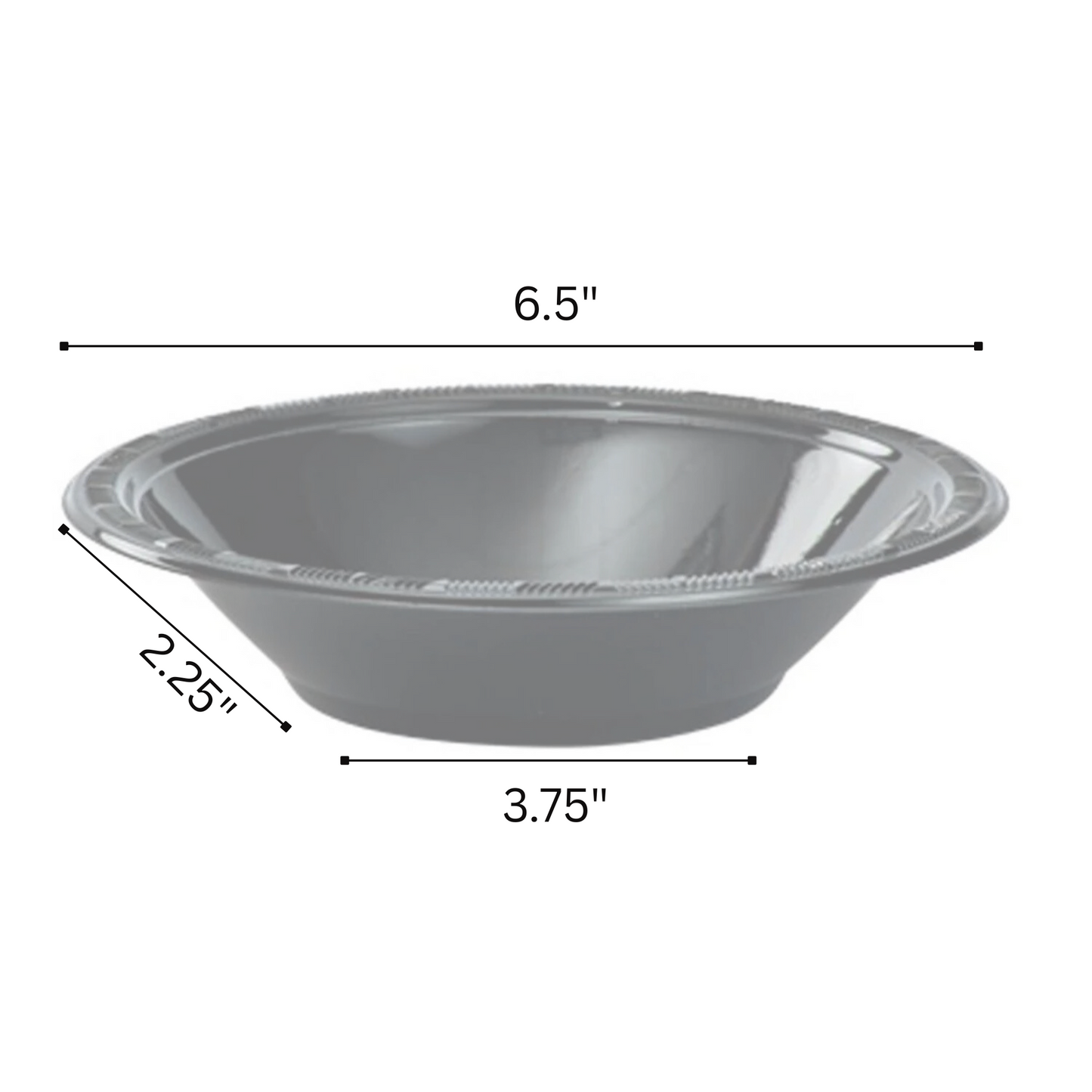 Disposable 12oz Silver Plastic Bowl: 6CT
