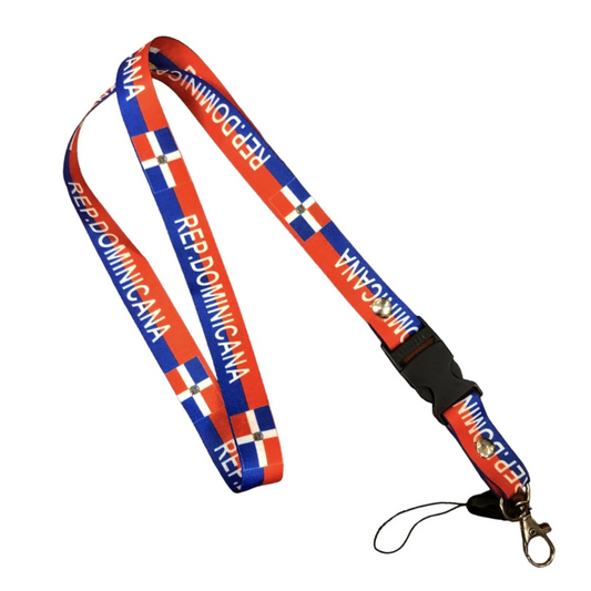 99¢- República Dominican Flag Lanyard Keychain with Quick Release – Neck Strap for Keys, Badges, and ID Cards: 1CT