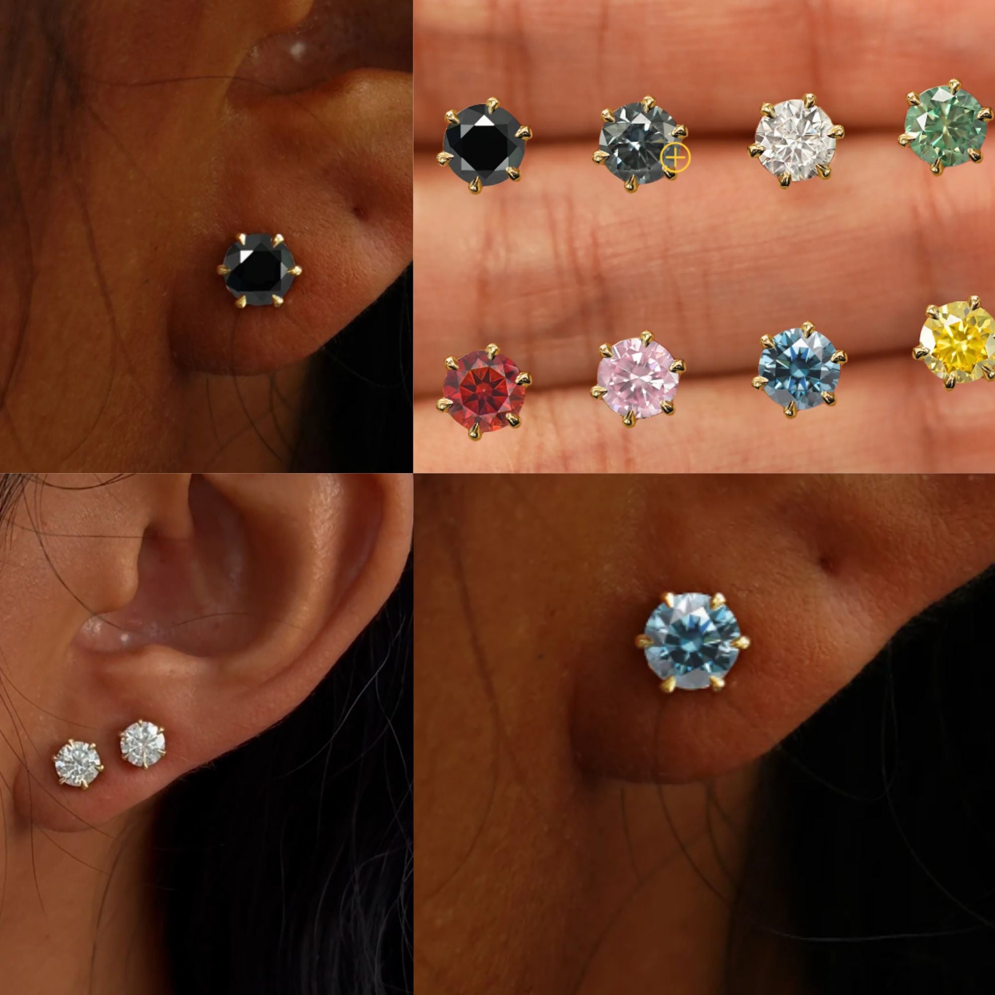 Colorful Rhinestone Women’s Earrings: 1 Pair Earing product detail image