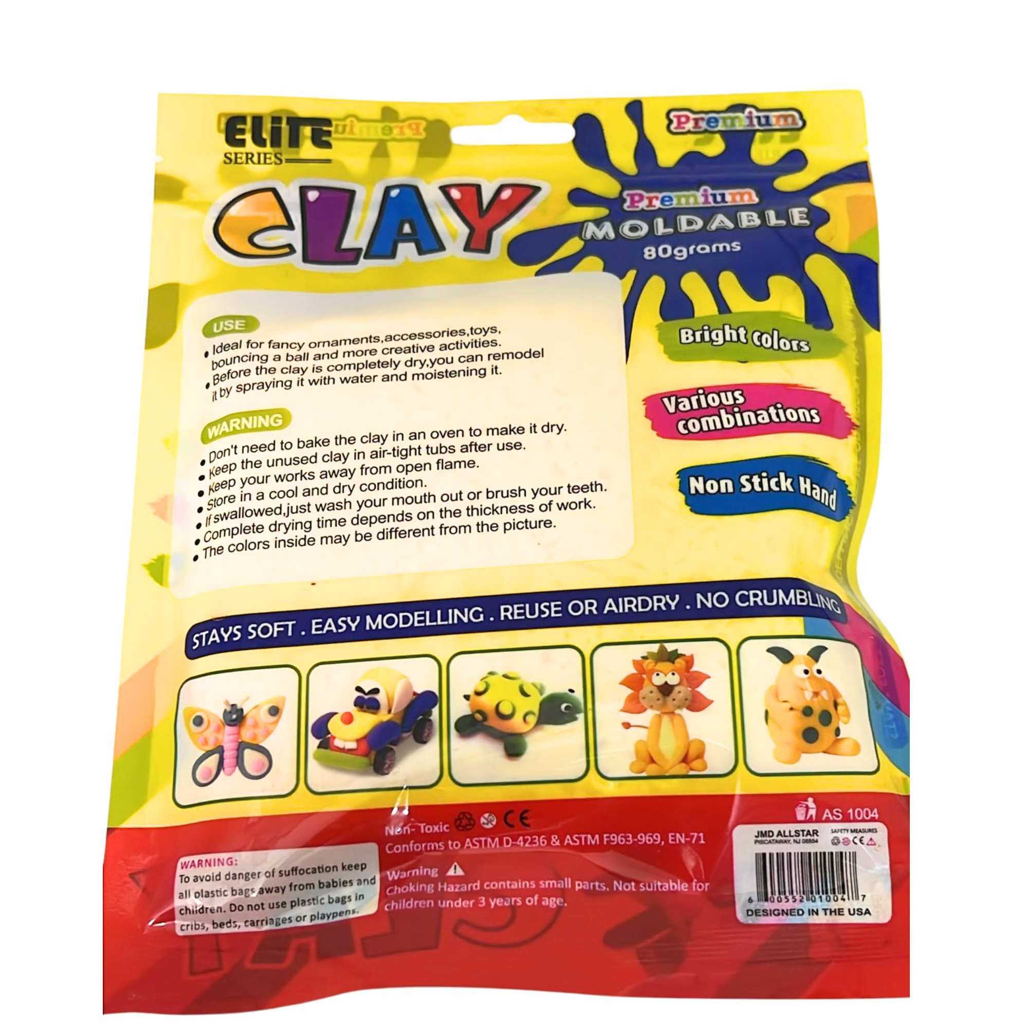 80g Super Light Moldable Clay – Bright Colors – Non Toxic and Air Dry Clay & Moulding Dough DIY product detail image