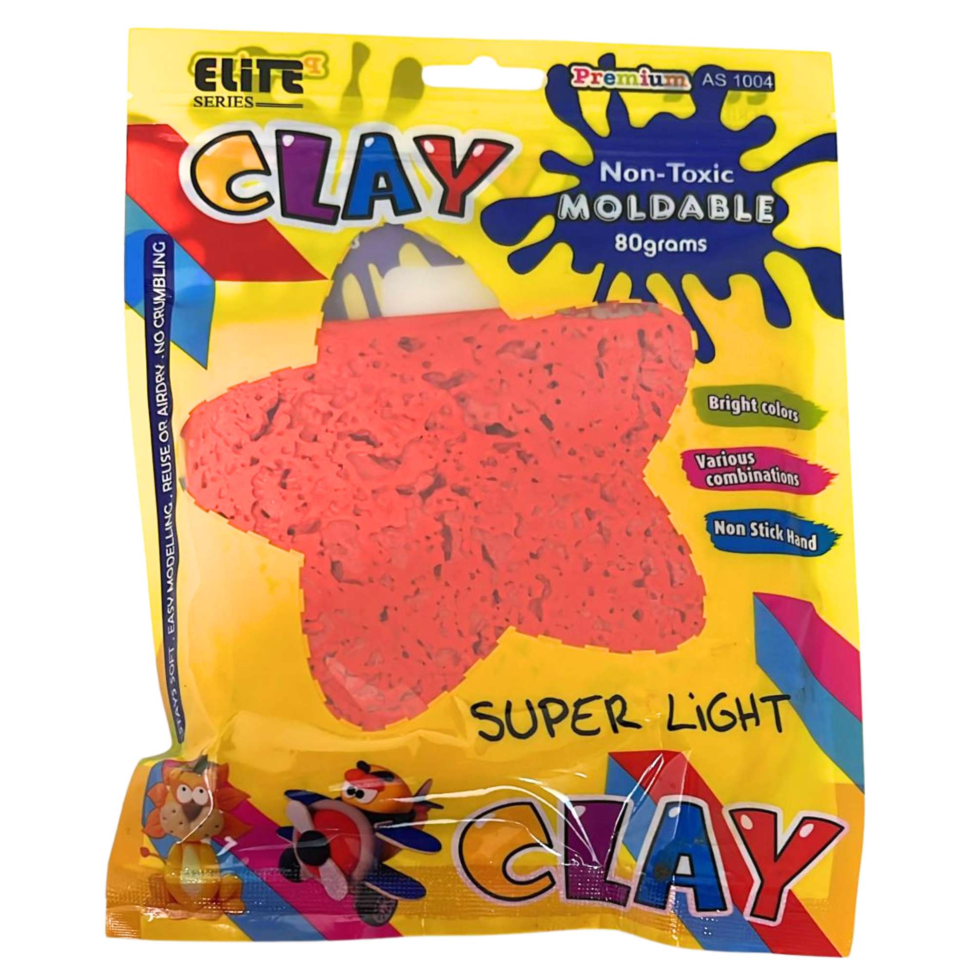80g Super Light Moldable Clay – Bright Colors – Non Toxic and Air Dry Clay & Moulding Dough DIY size and feature image