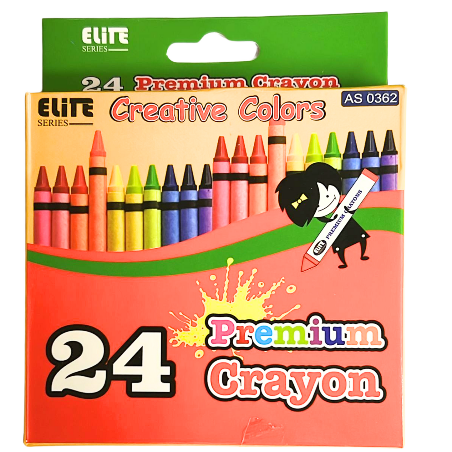 99¢ Elite Series –24Count Box of Crayons Non-Toxic Color Coloring School Supplies
