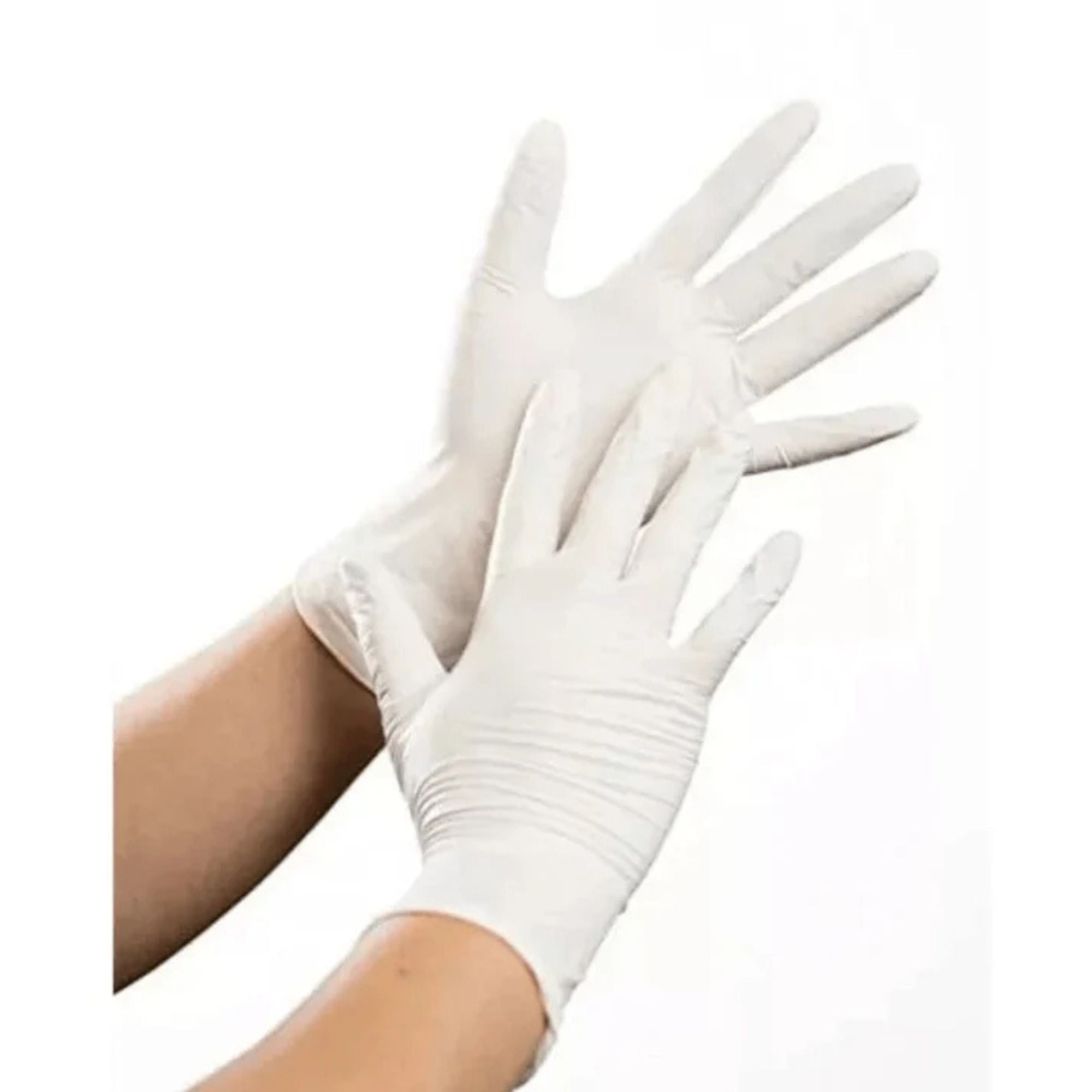 White gloves on a white background