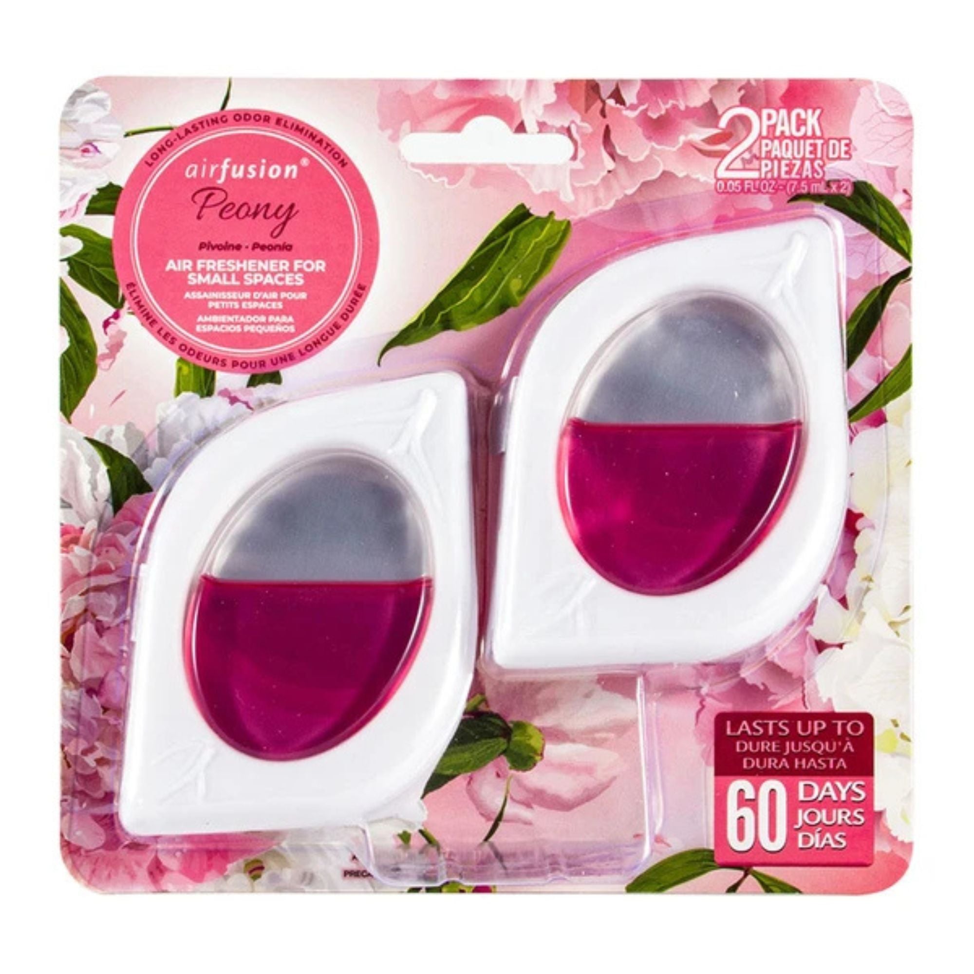 7.5ml Air Fusion Peony Air Freshener 2 Pack Long Lasting Scent Air Freshioner main product image