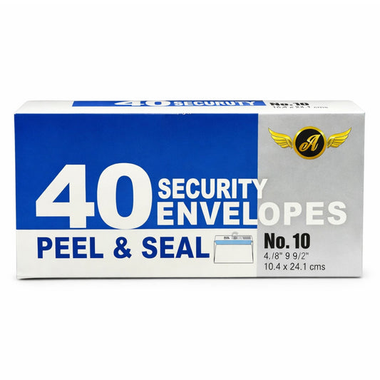 4 ? x 9 ½ Inches No. 10 Security Envelopes Peel and Seal 40 Count main product image