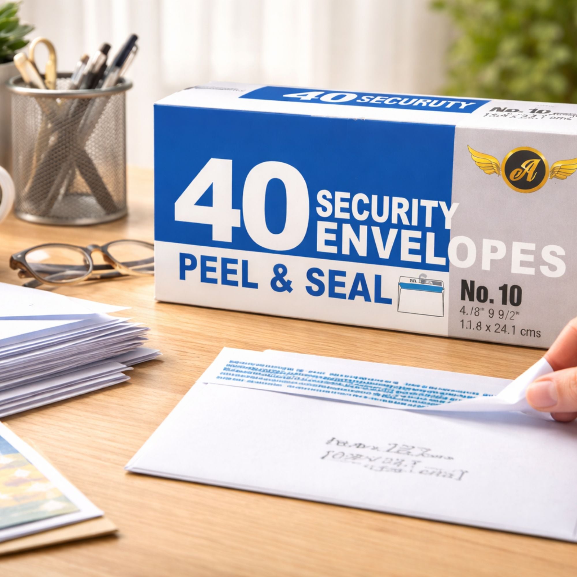 4 ? x 9 ½ Inches No. 10 Security Envelopes Peel and Seal 40 Count product detail image