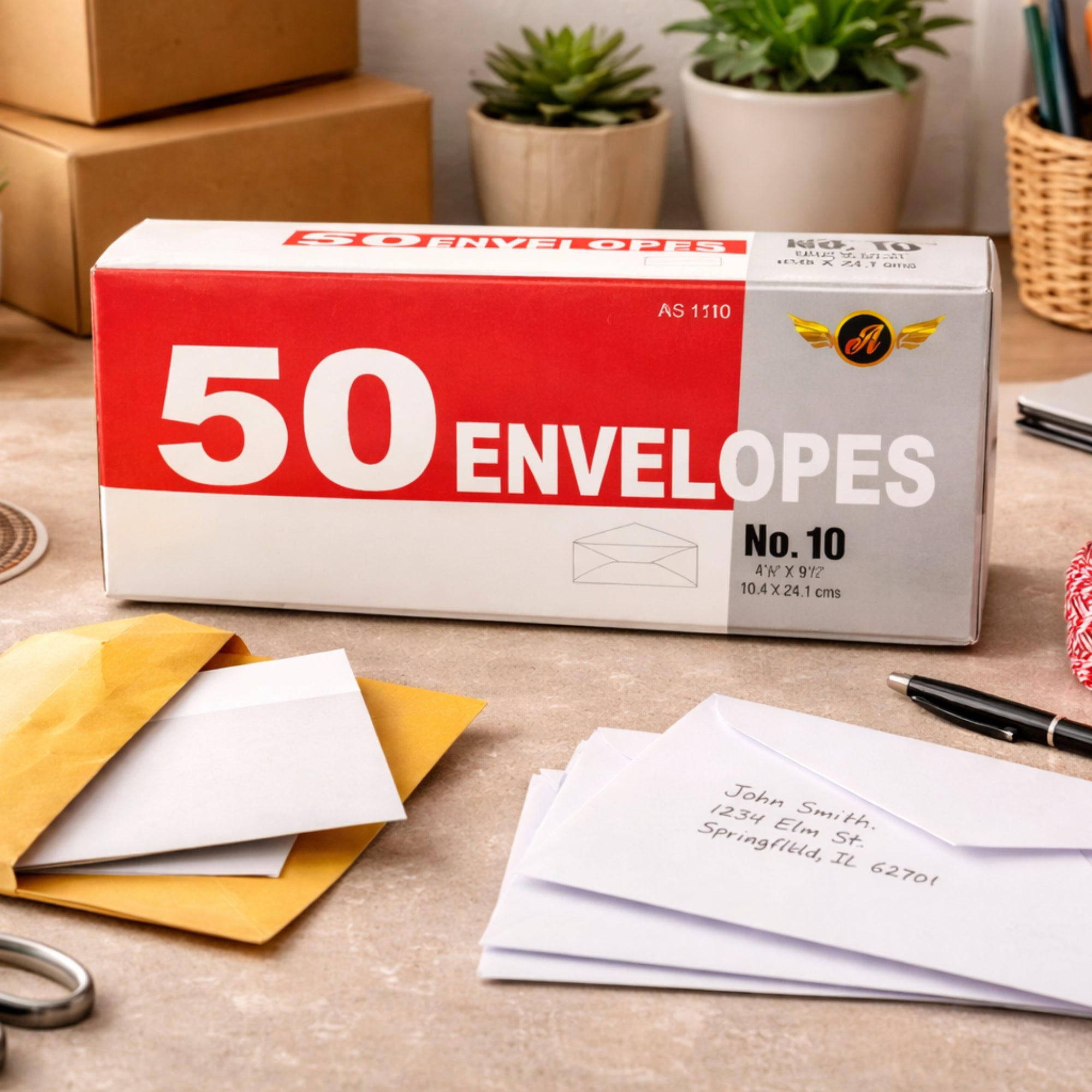 4 ? x 9 ½ Inches No. 10 Regular Envelopes Business Size 50 Count size and feature image
