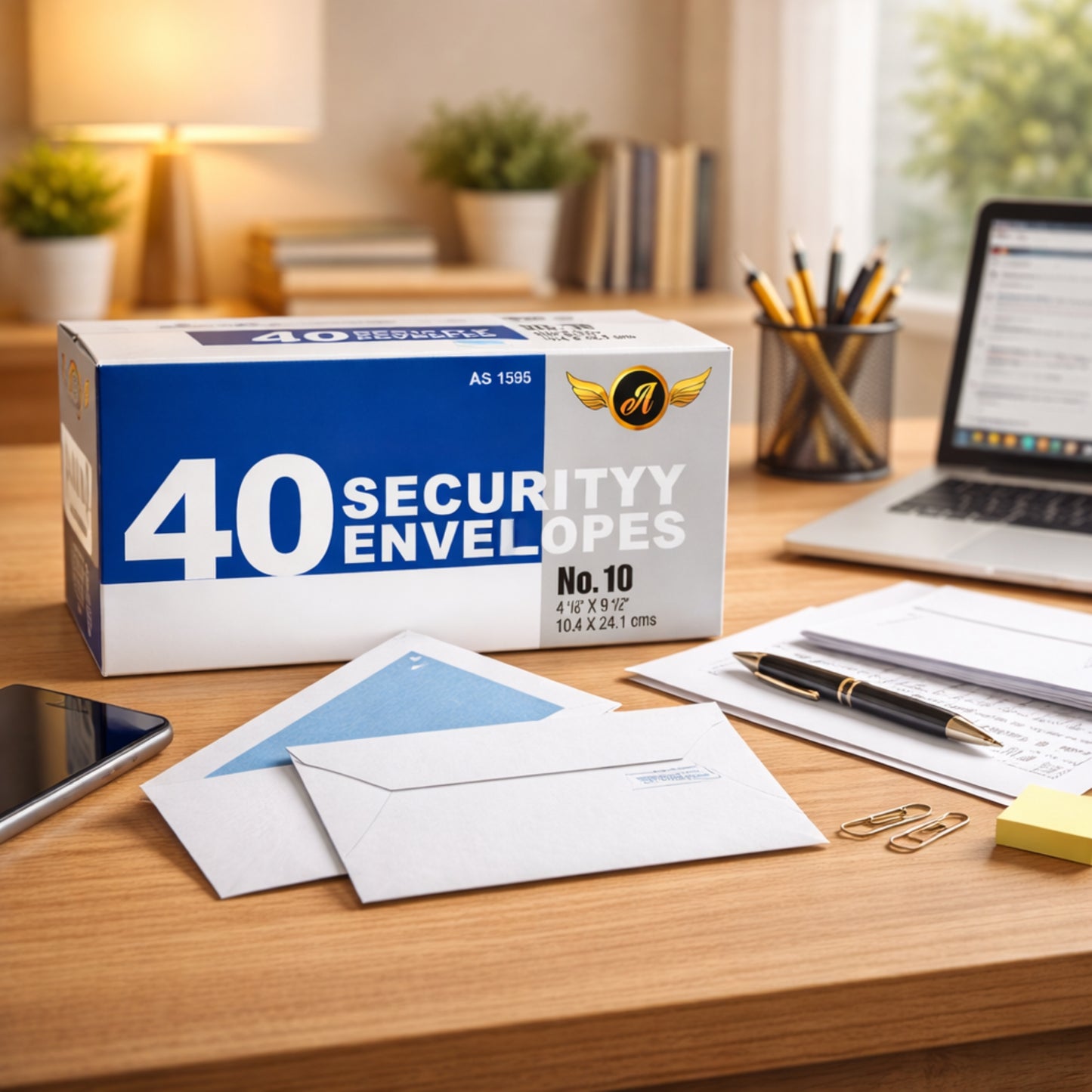 No. 10 Security Envelopes 4-1/8 x 9-1/2 Inch Business Size, 40 Count