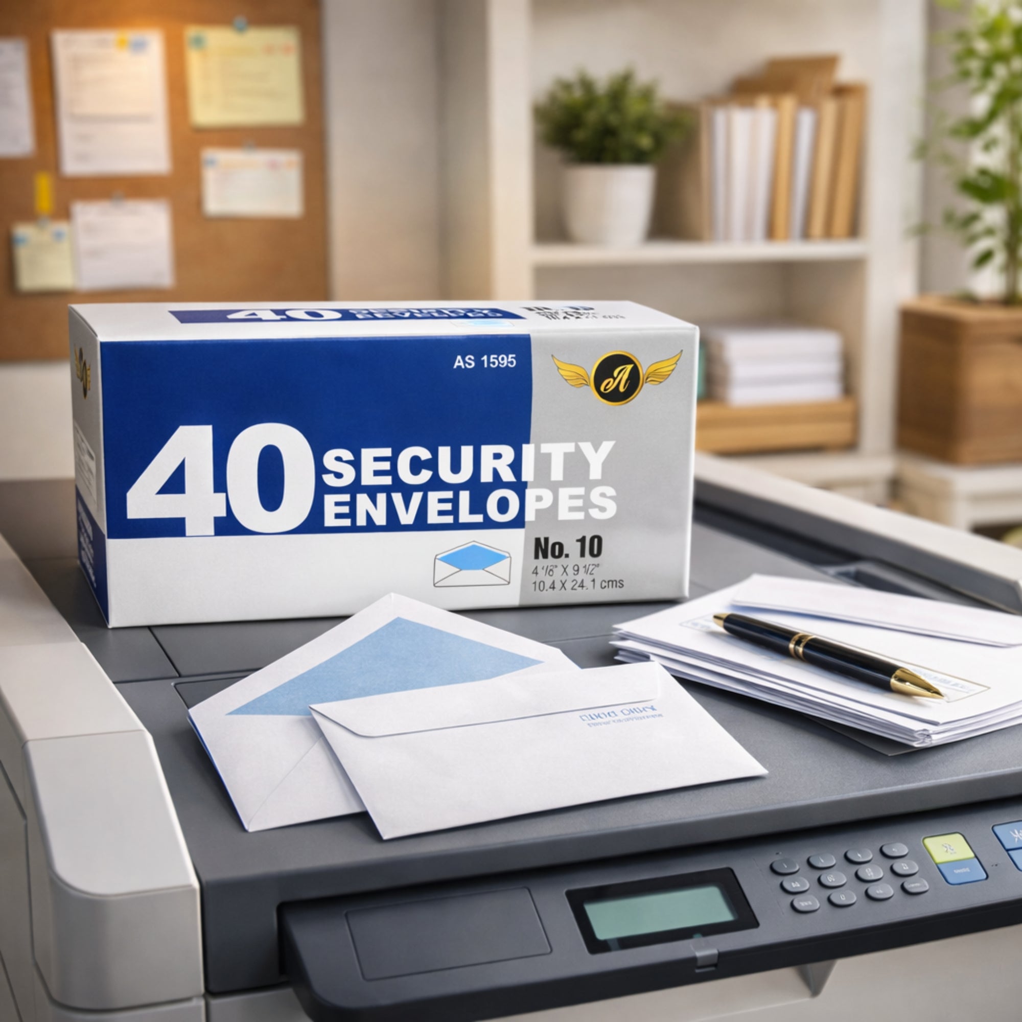 4 ? x 9 ½ inches No. 10 Security Envelopes Business Size 40 Count size and feature image