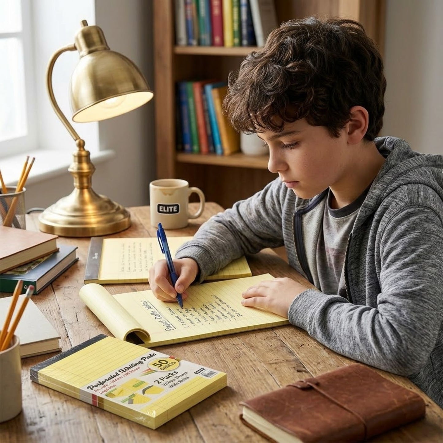 Legal Size Elite Yellow Perforated Writing Pads 5" x 8"