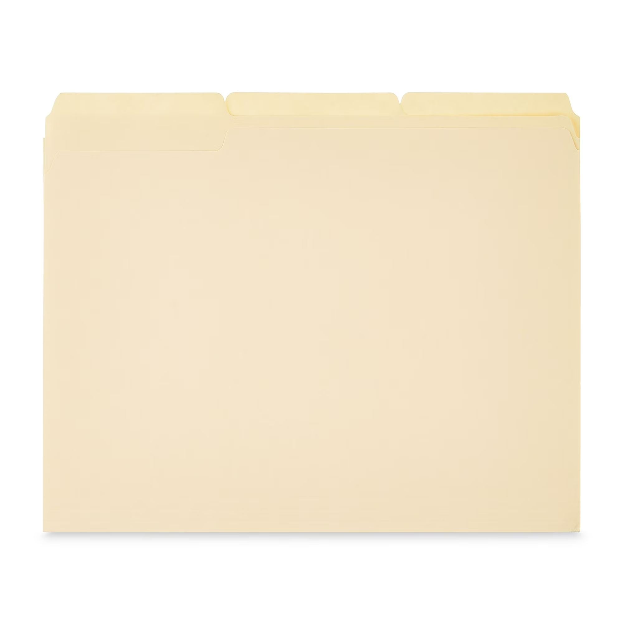 Premium Manila File Folders Letter Size 1/3 Cut Tabs 10 Pack main product image