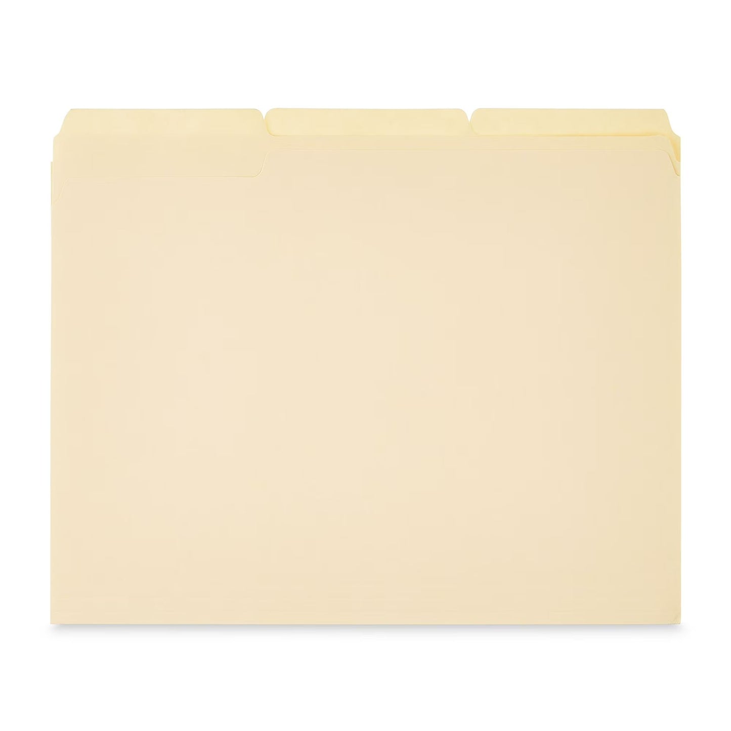 Premium Manila File Folders Letter Size 1/3 Cut Tabs 10 Pack