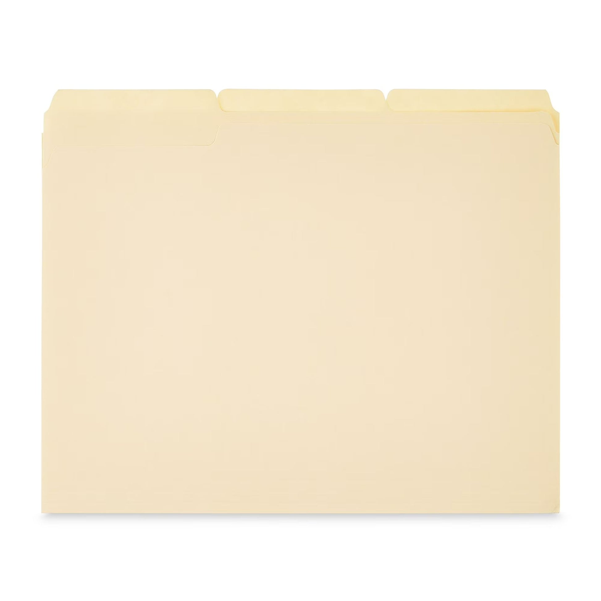 Premium Manila File Folders Letter Size 1/3 Cut Tabs 10 Pack