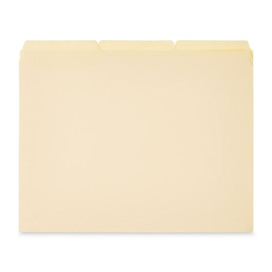 Premium Manila File Folders Letter Size 1/3 Cut Tabs 10 Pack