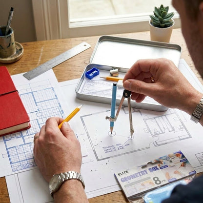 Mathematical Geometry Set 8-Piece with Tin Case Elite Series