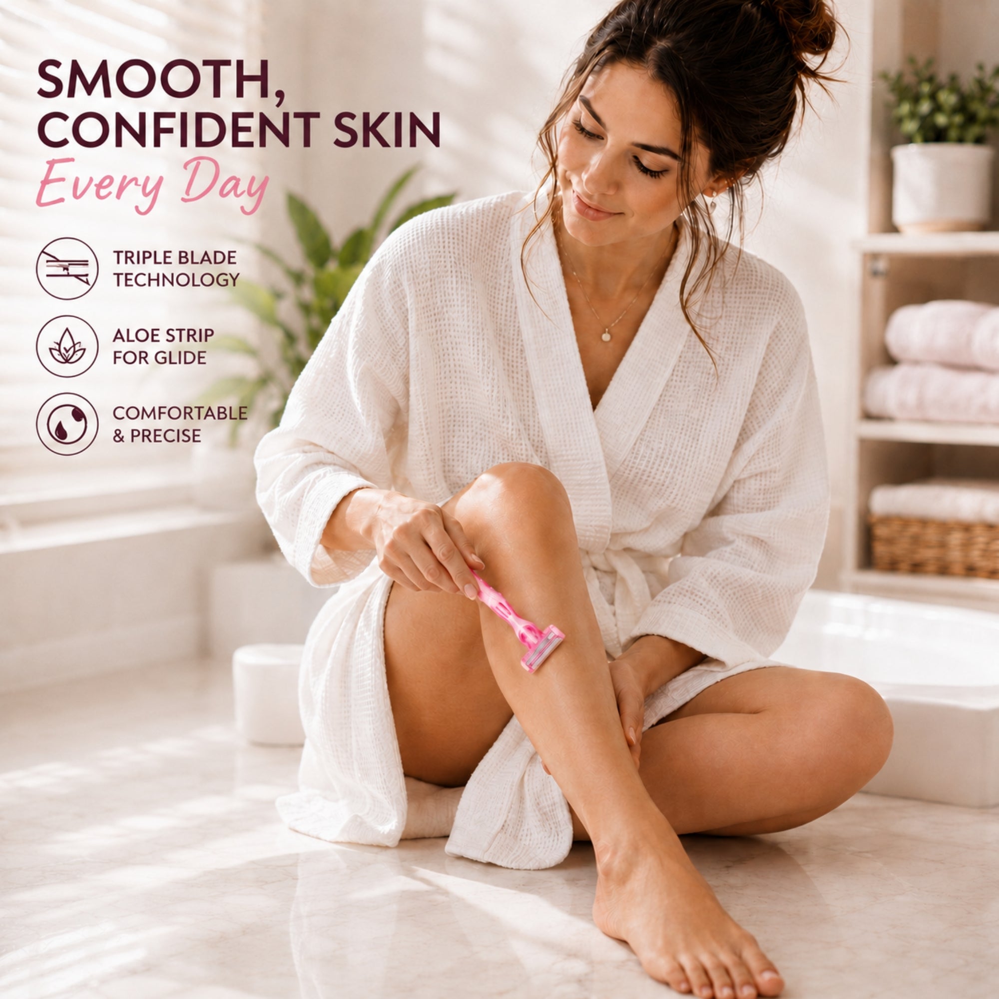 3 Pack Shaving Razors with Aloe Comfort Strip