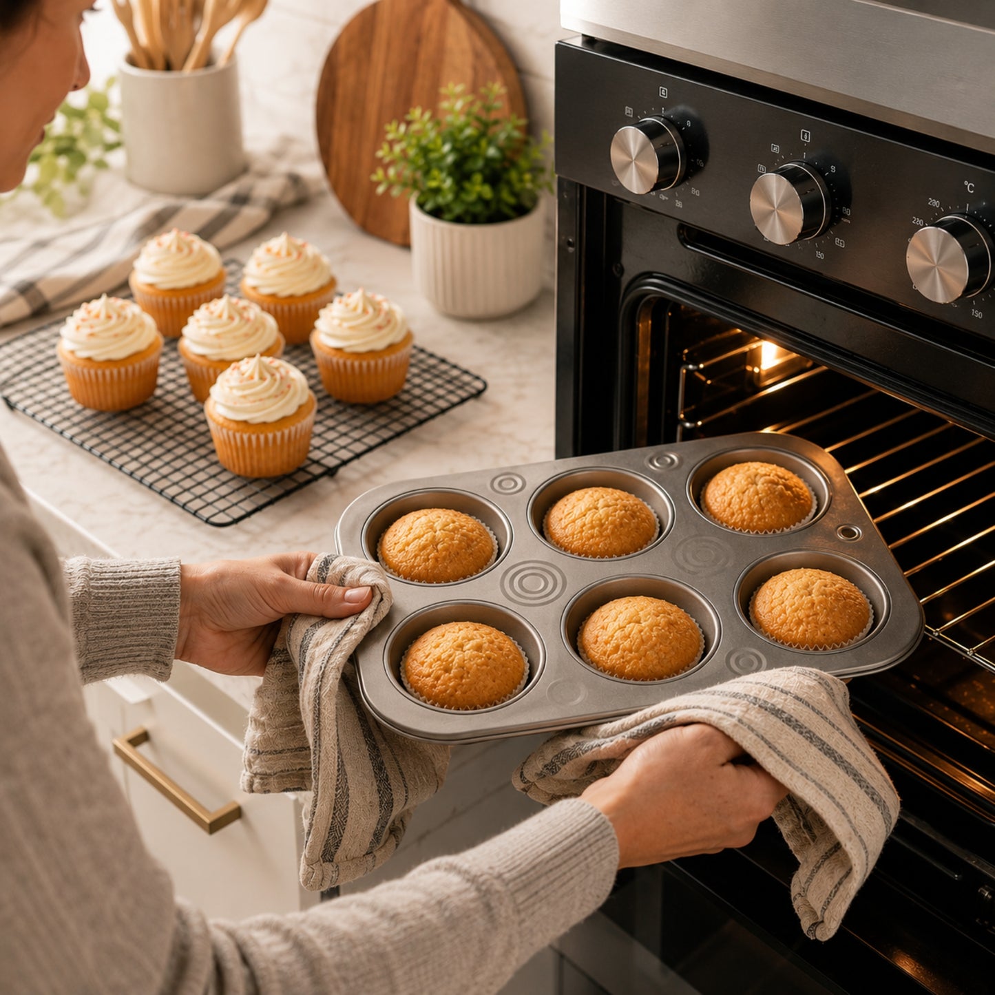 6 Cup Nonstick Muffin Cupcake Baking Pan for Home Baking