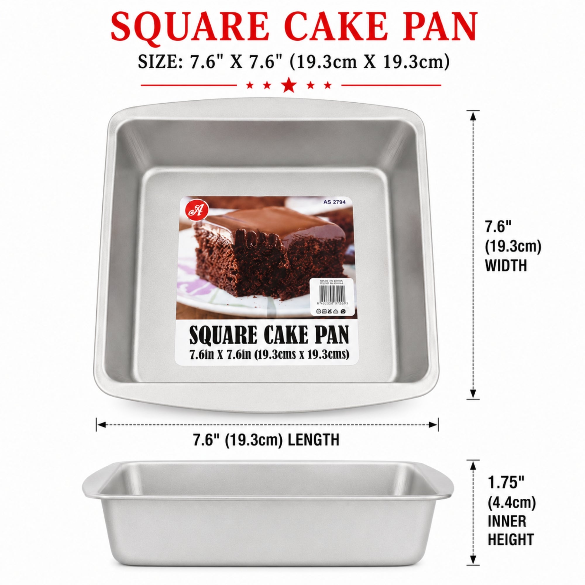 7.6 Inch Cake Baking Pan with Nonstick Surface
