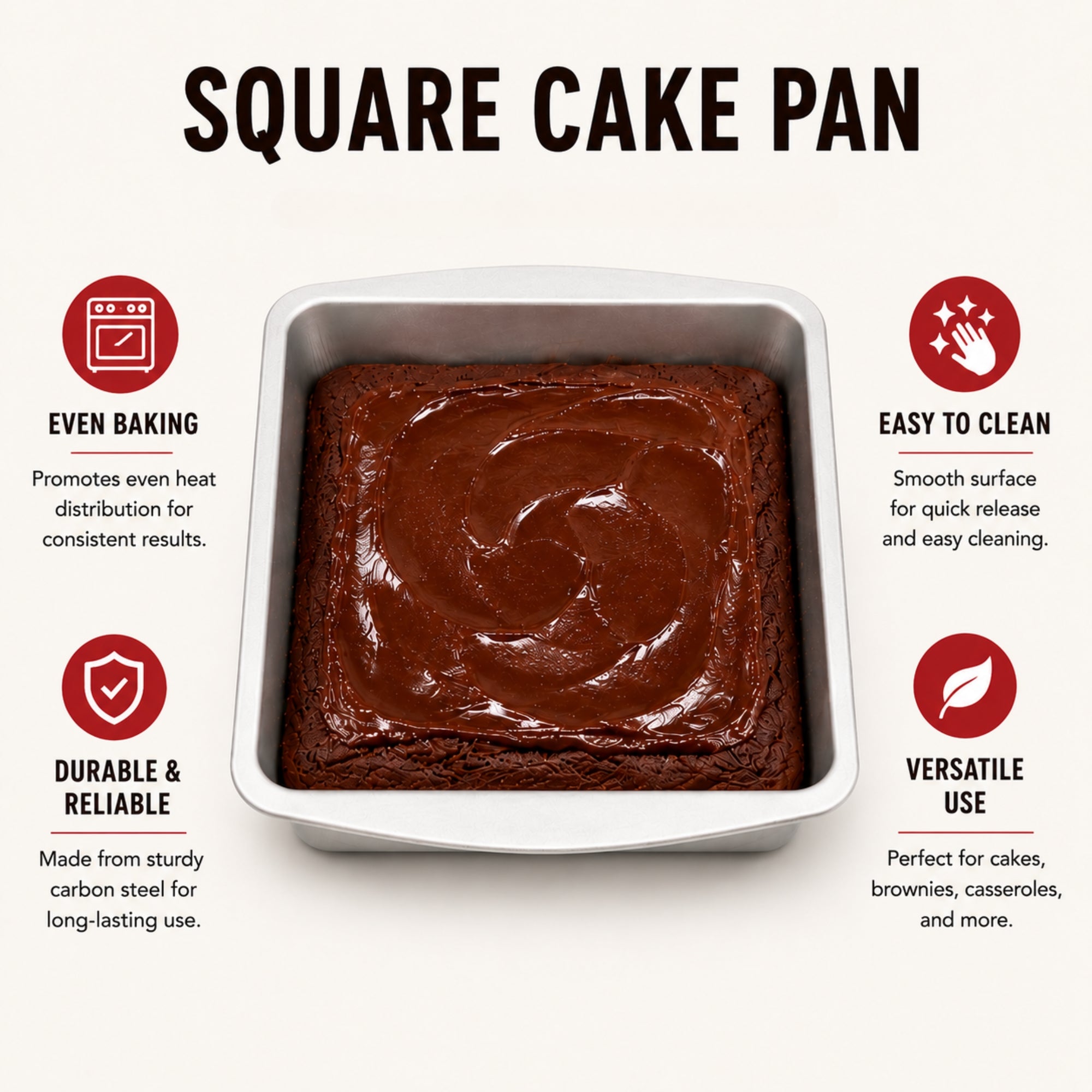 Nonstick Square Cake Pan 7.6 Inch Bakeware