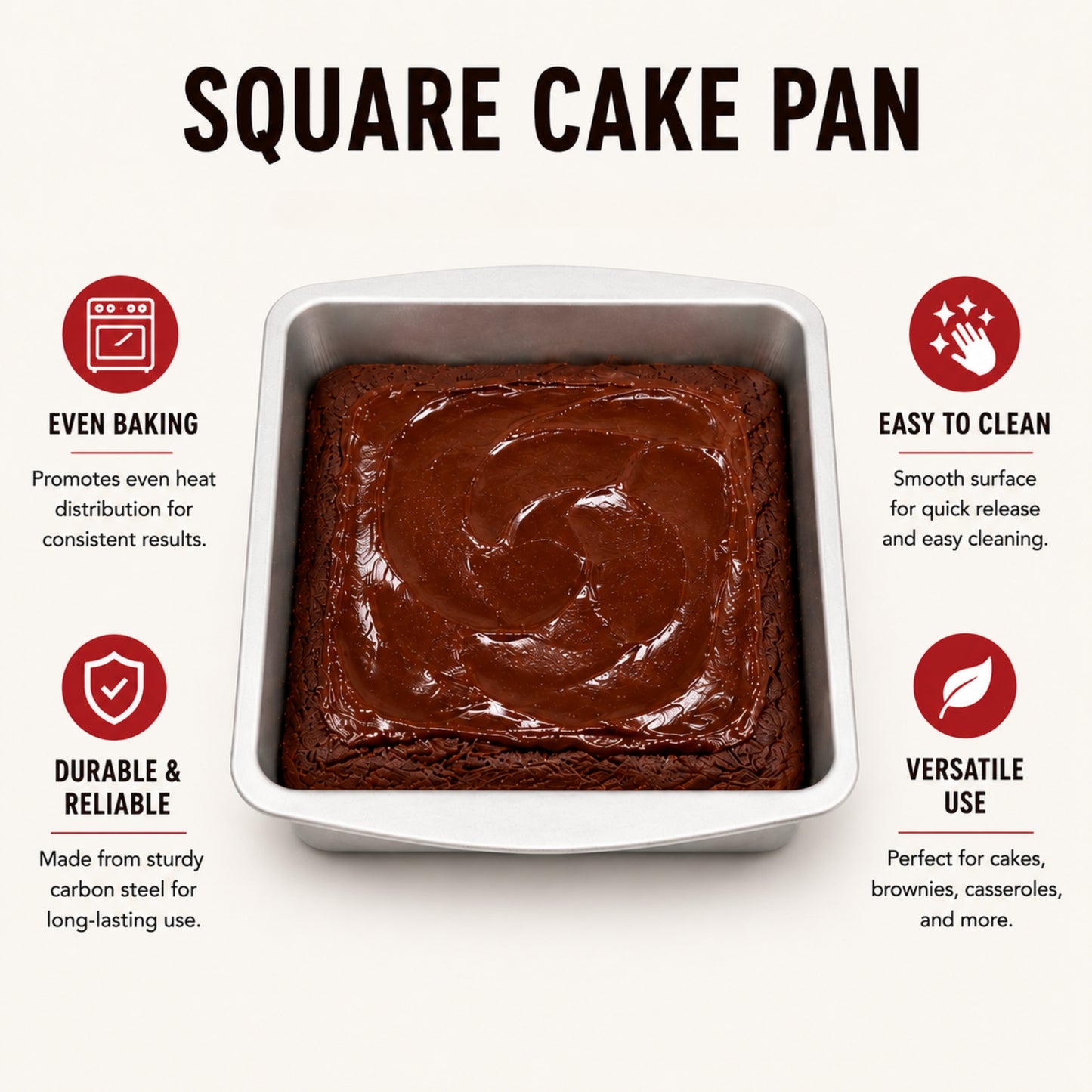 Nonstick Square Cake Pan 7.6 Inch Bakeware